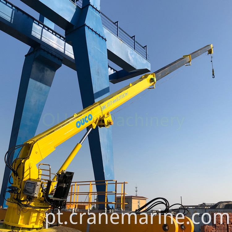 0.2Ton 20 Meters marine crane with telescopic cylinder crane ABS certified